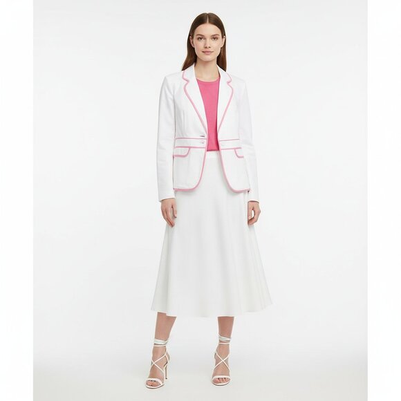 Lilly Pulitzer White & Pink Long Sleeve Janice Jacket Blazer New Size 6 - Picture 9 of 10